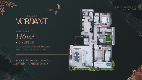 Apartamento à venda em Belém, Nazaré, com 3 suítes, com 146.54 m², EDIFÍCIO TORRE VERDANT